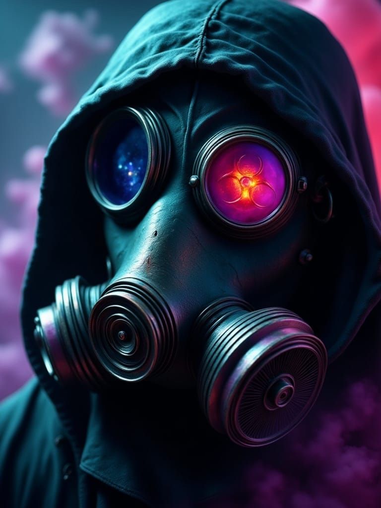 Plague Doctor Gas Mask in Surreal Post-Apocalyptic Style