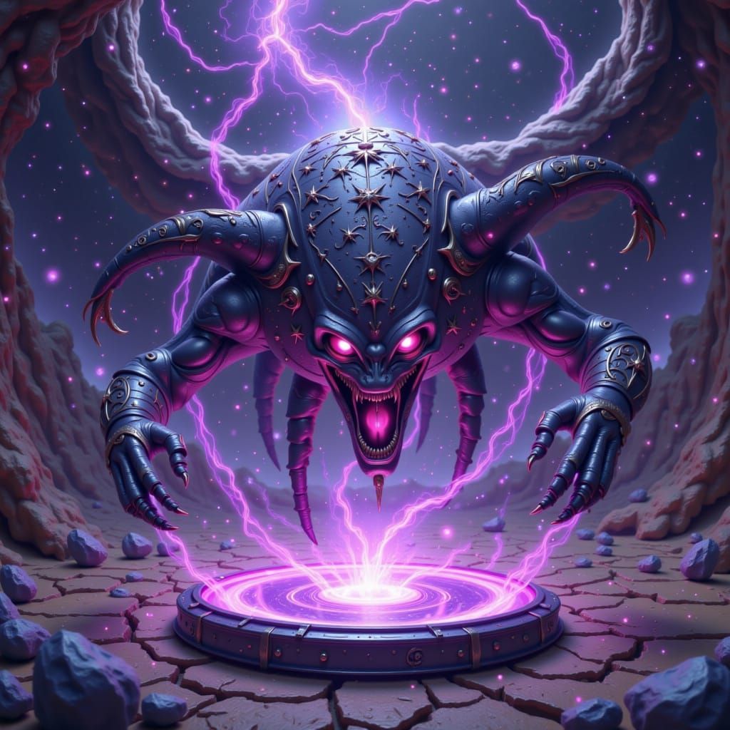 Sentient Roomba of Arcane Power Hovering Over Celestial Floo...