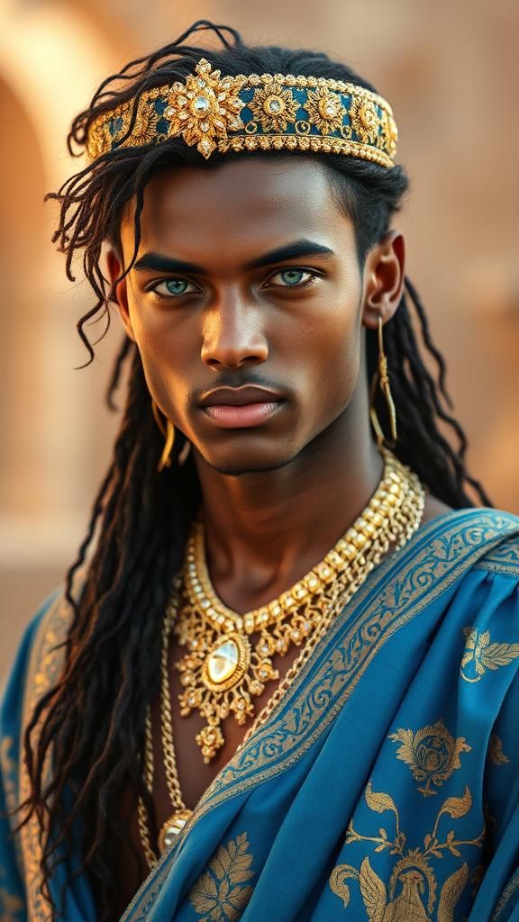 Young Prince in Traditional Algerian Attire