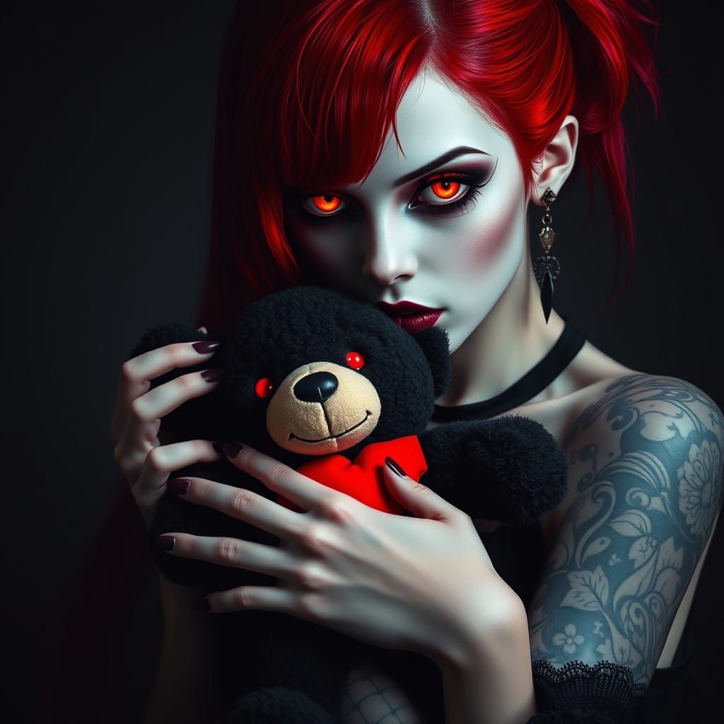 Gothic Woman in Dark Fantasy Portrait