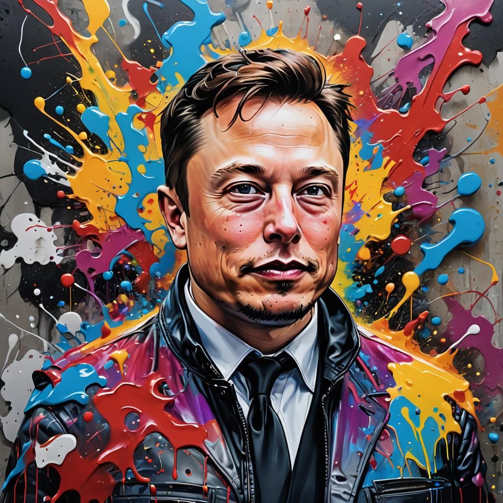 Elon Musk NFT in Graffiti Street Art Style