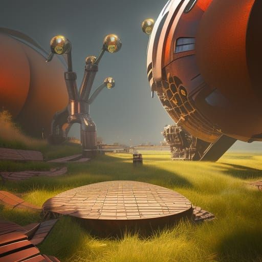 Futuristic Sci-Fi "Botanik" Bar with Mech Details