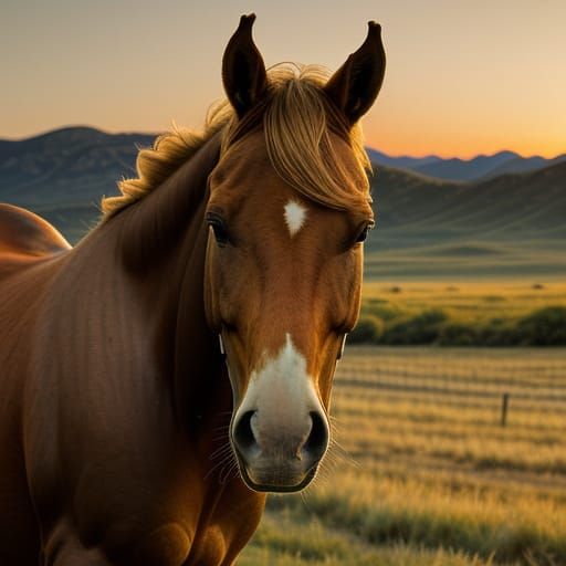 Regal Golden Palomino in Warm Sunset Light