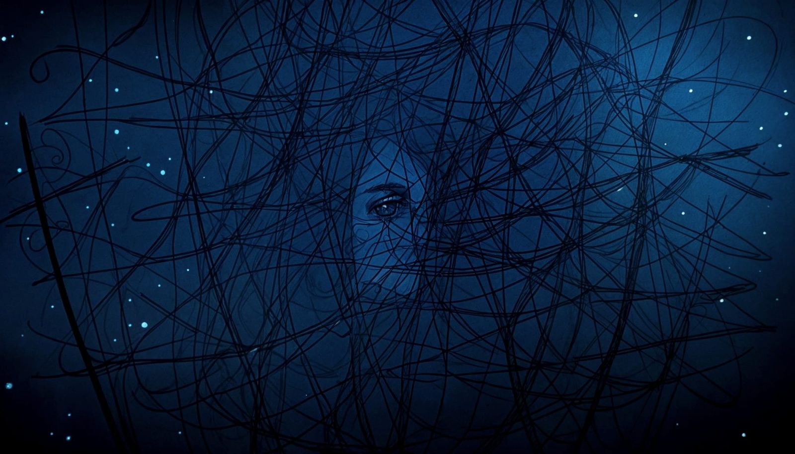 Intricate Ink Drawing of a Spider's Web