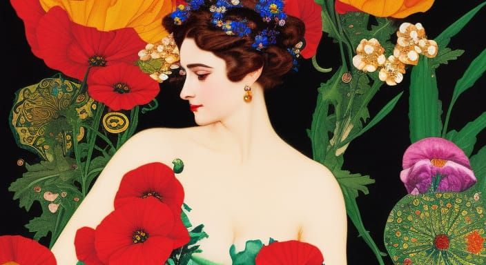 woman with flower