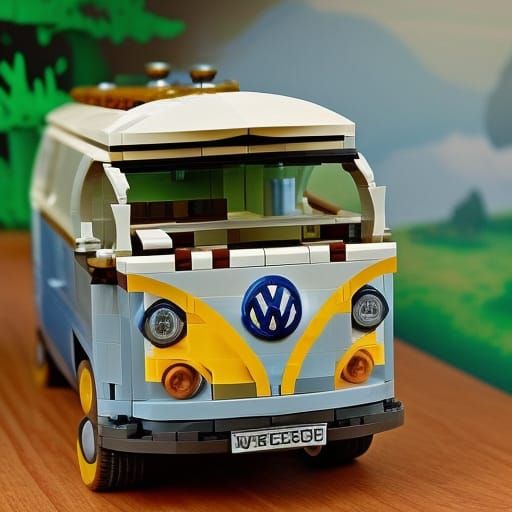 LEGO Volkswagen Camper Van in Ethereal Style