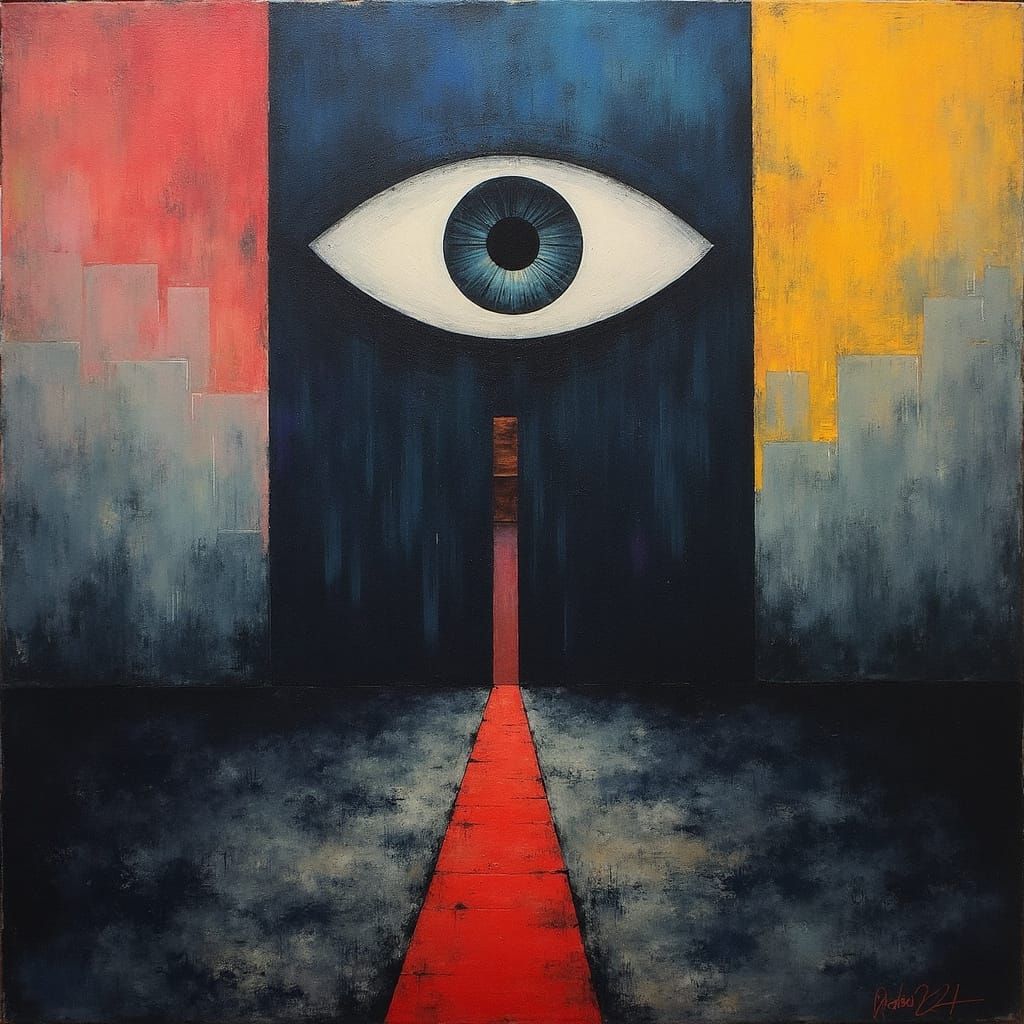 Ominous All-Seeing Eye Dominates Surreal Nightmare Landscape