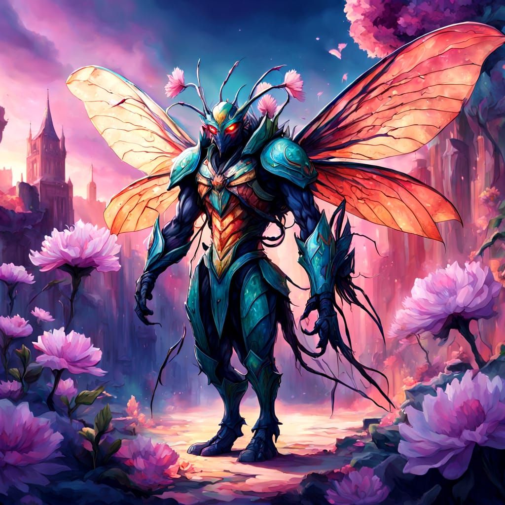 Demon Insectoid Hybrid in Blooming Lost Place