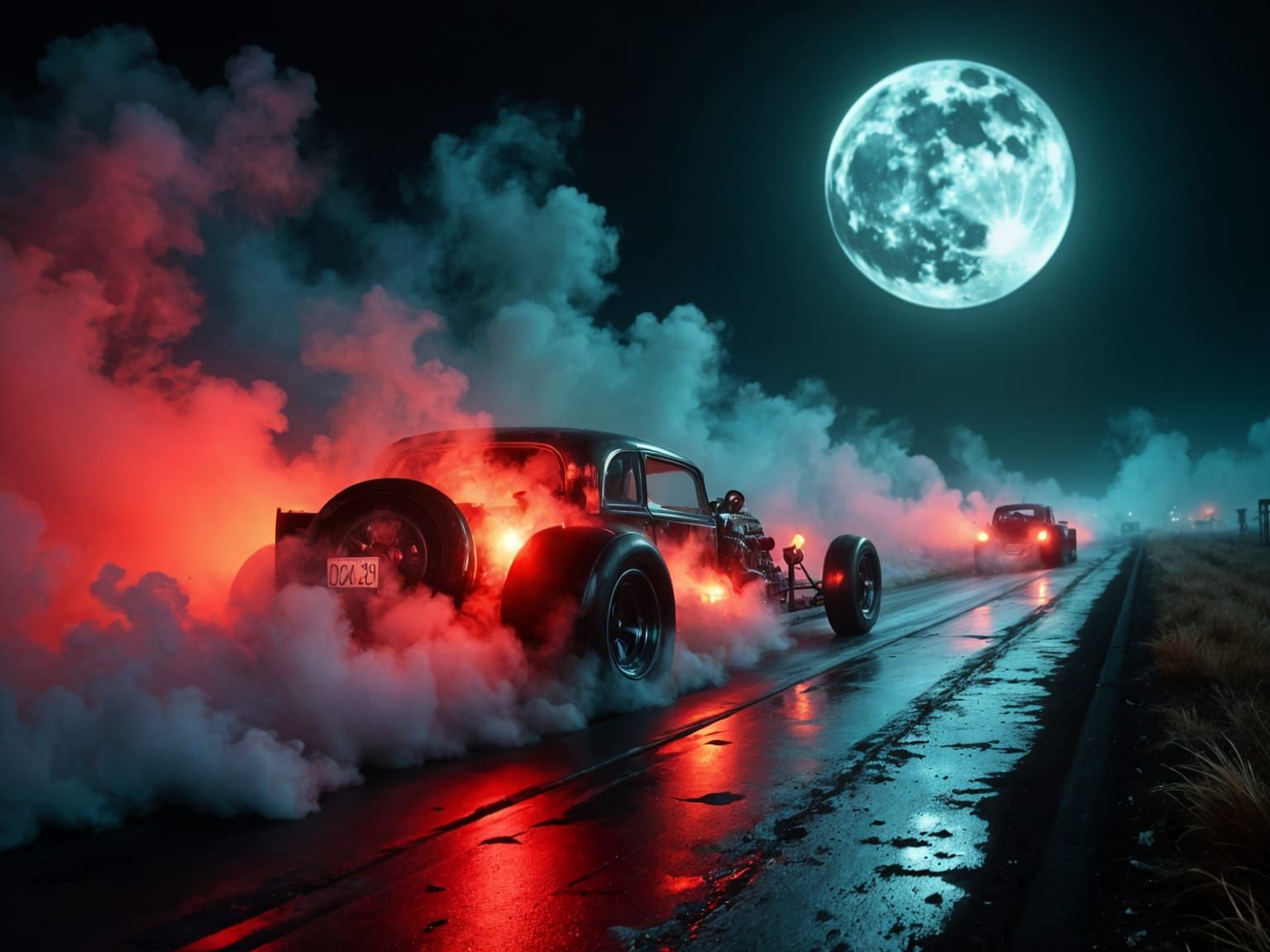 Midnight Ghost Drag Race on Cursed Runway