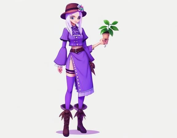 Cute Botanist Character Design in Light Style