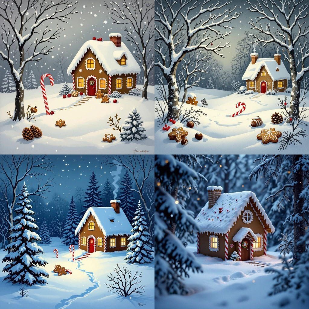 Monotone Winter Hidden Object Scene with Holiday Treats