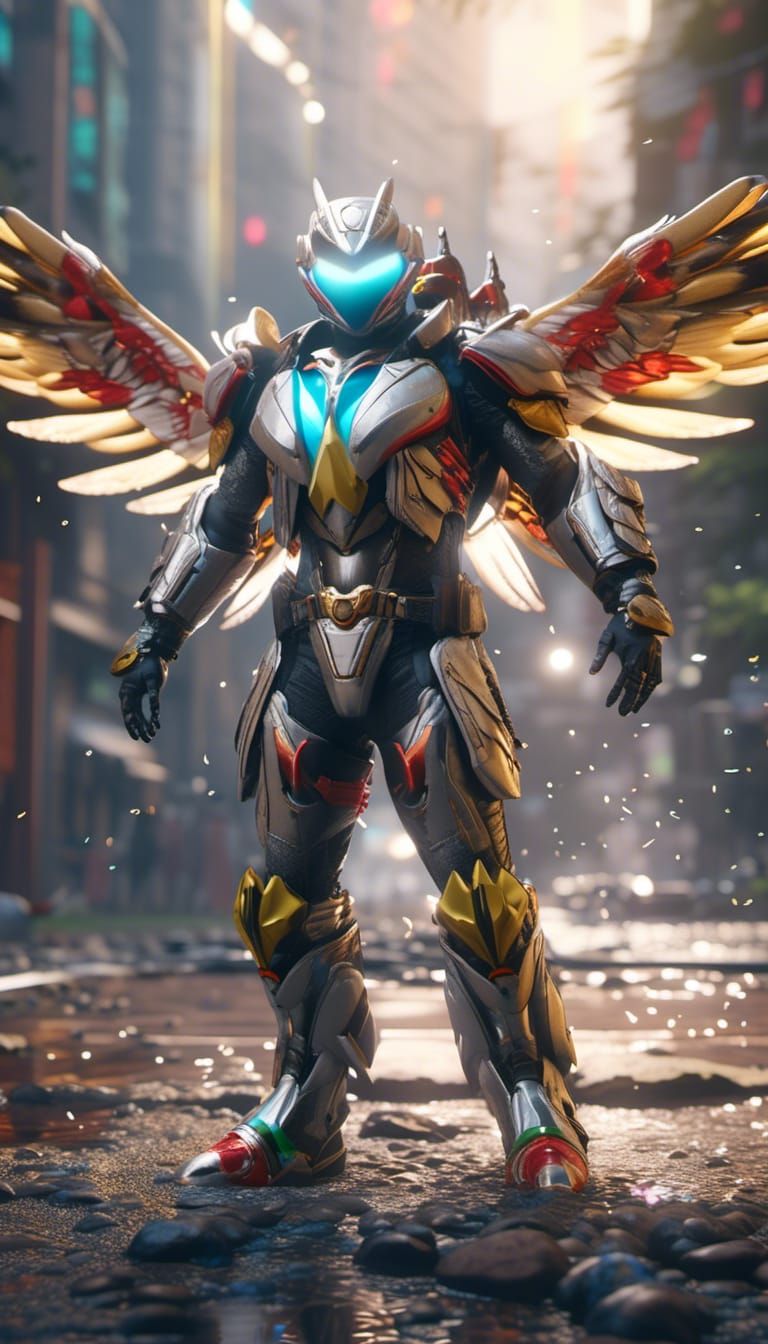 Kamen Rider Turtle Dove in 3D Cinematic Style