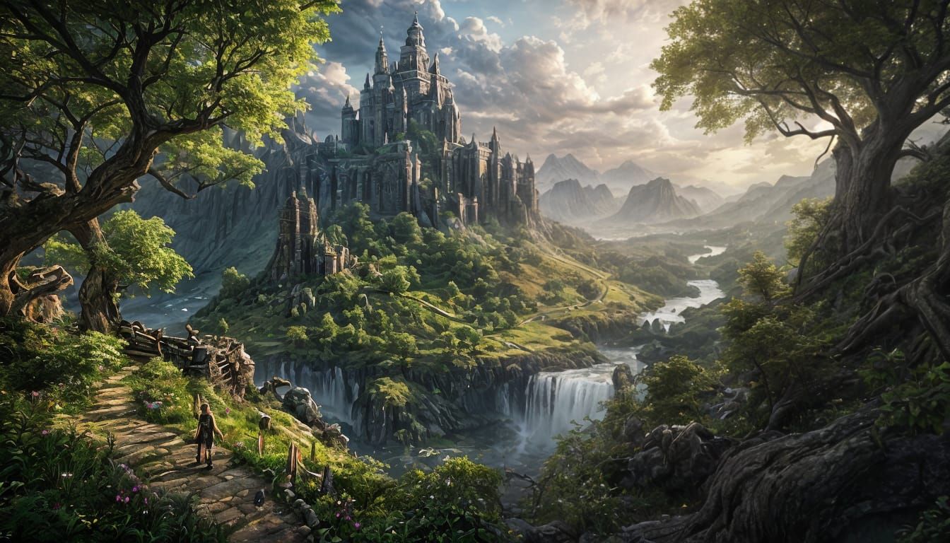 Epic Fantasy Landscape in Vibrant Color