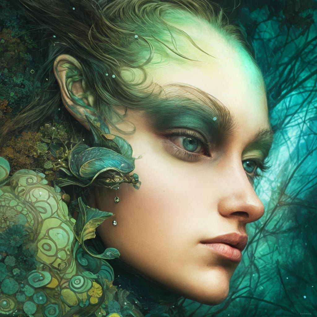 Detailed Earth Elemental Portrait in Fantasycore Style