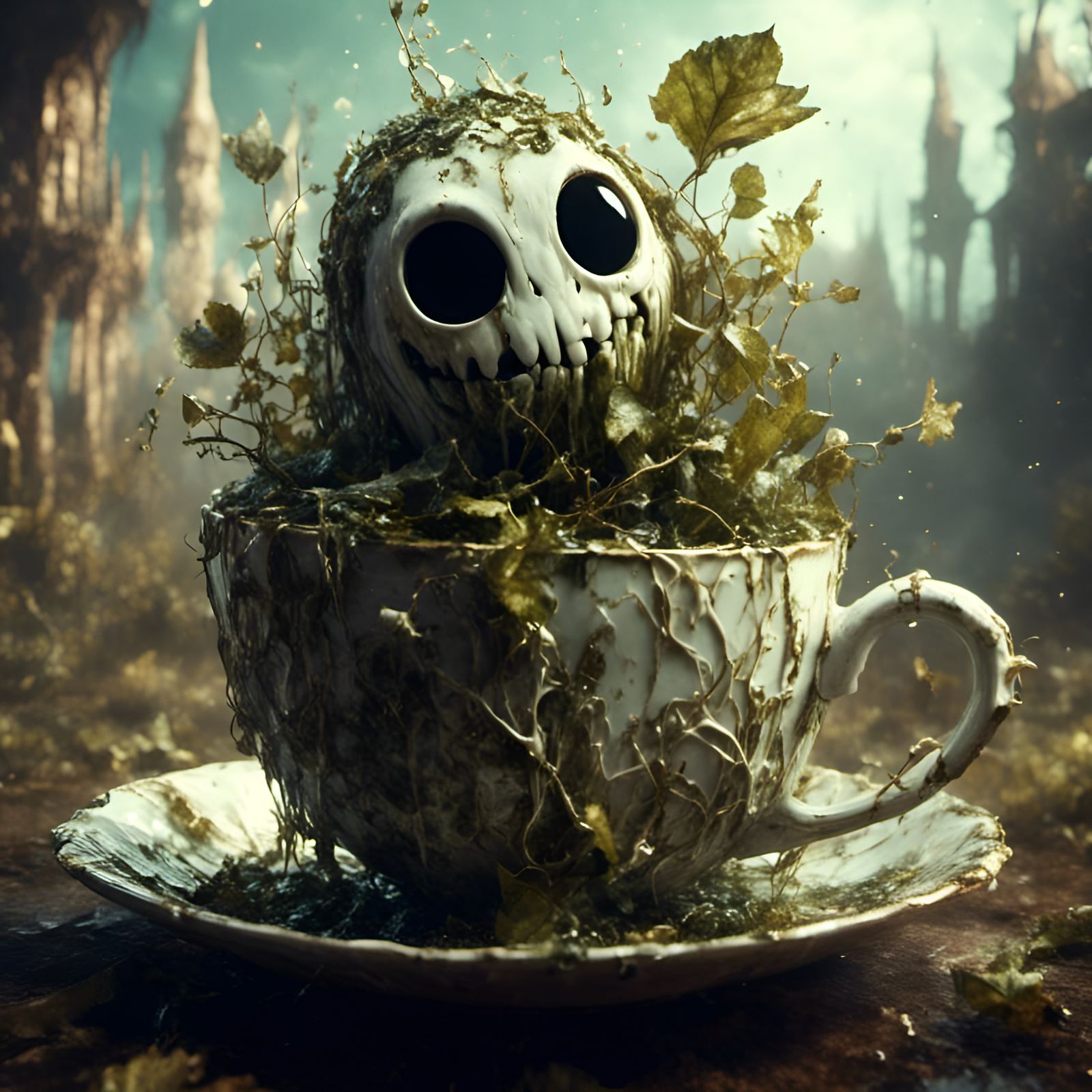 Happy Slimeball in Botanical Teacup