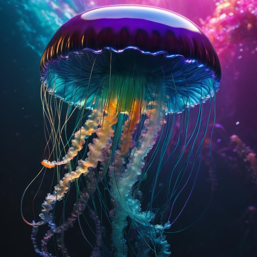 Hyperrealistic Jellyfish Sculpture in Splash Art Style