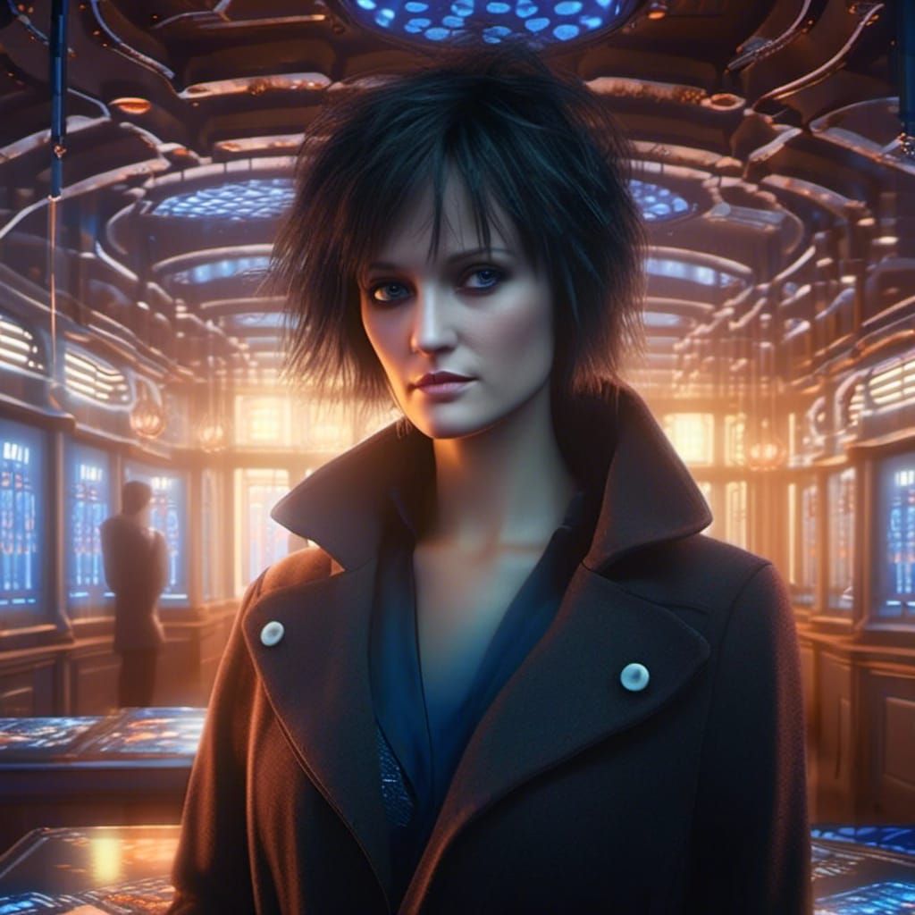 Anime Woman Visits Ghost: 3D Pixar-Style Art