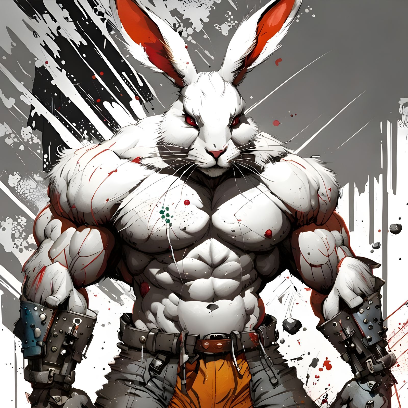 AI Generated Muscular Rabbit