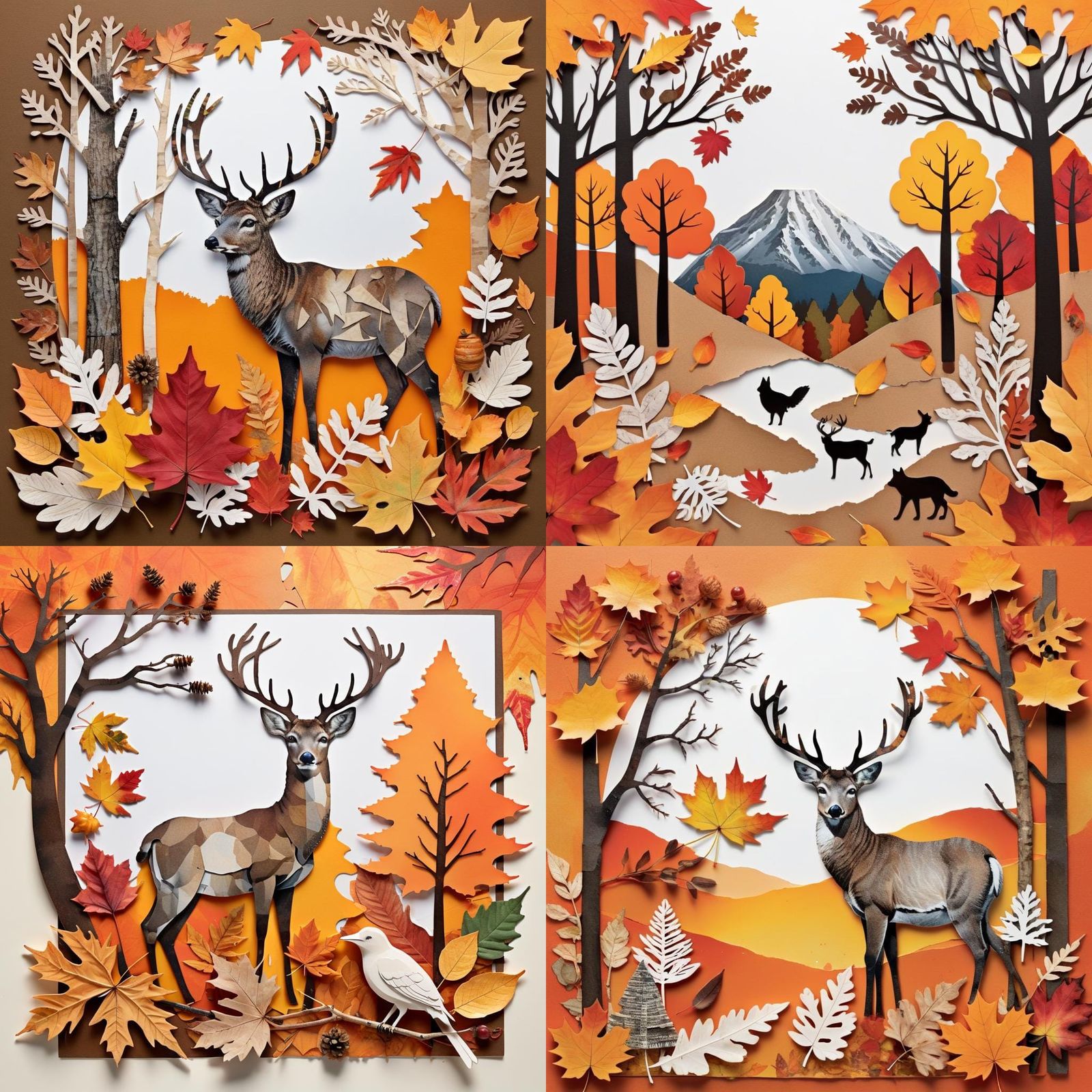 Autumn Collage in Mixed-Media Style