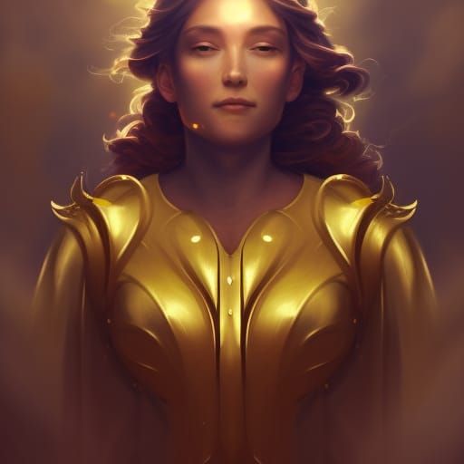 Woman in Golden Armor Concept Art