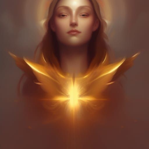 Golden Armored Woman: Hyperdetailed Splash Art Portrait