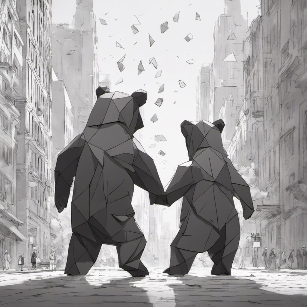 Origami Bears Dance in New York City