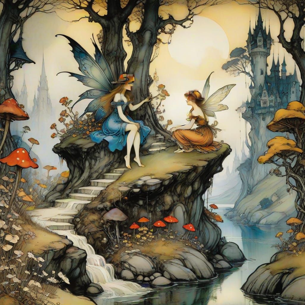 Enchanting Fairy Realm in Rackham Style
