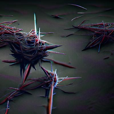 Dramatic Close-up of Dark Needles