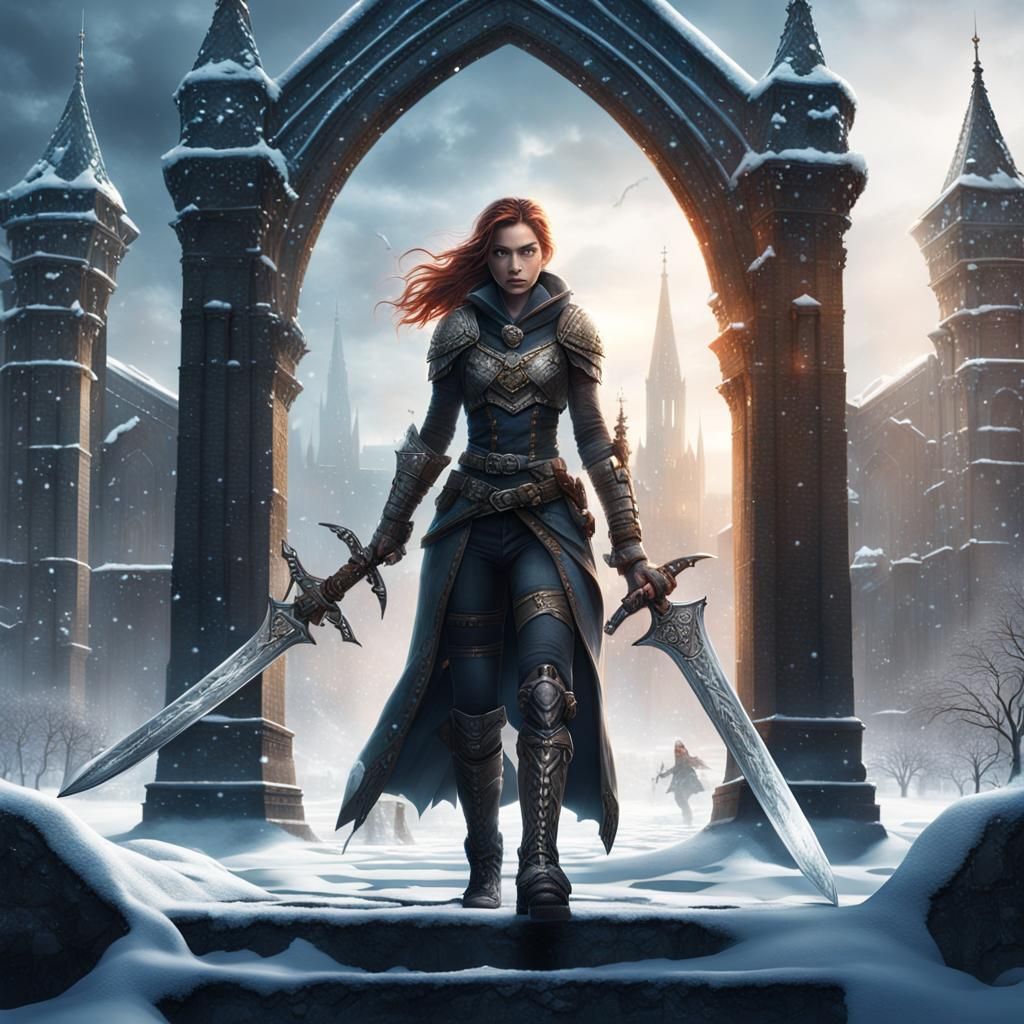 Tigress Warrior at Gothic City Gates