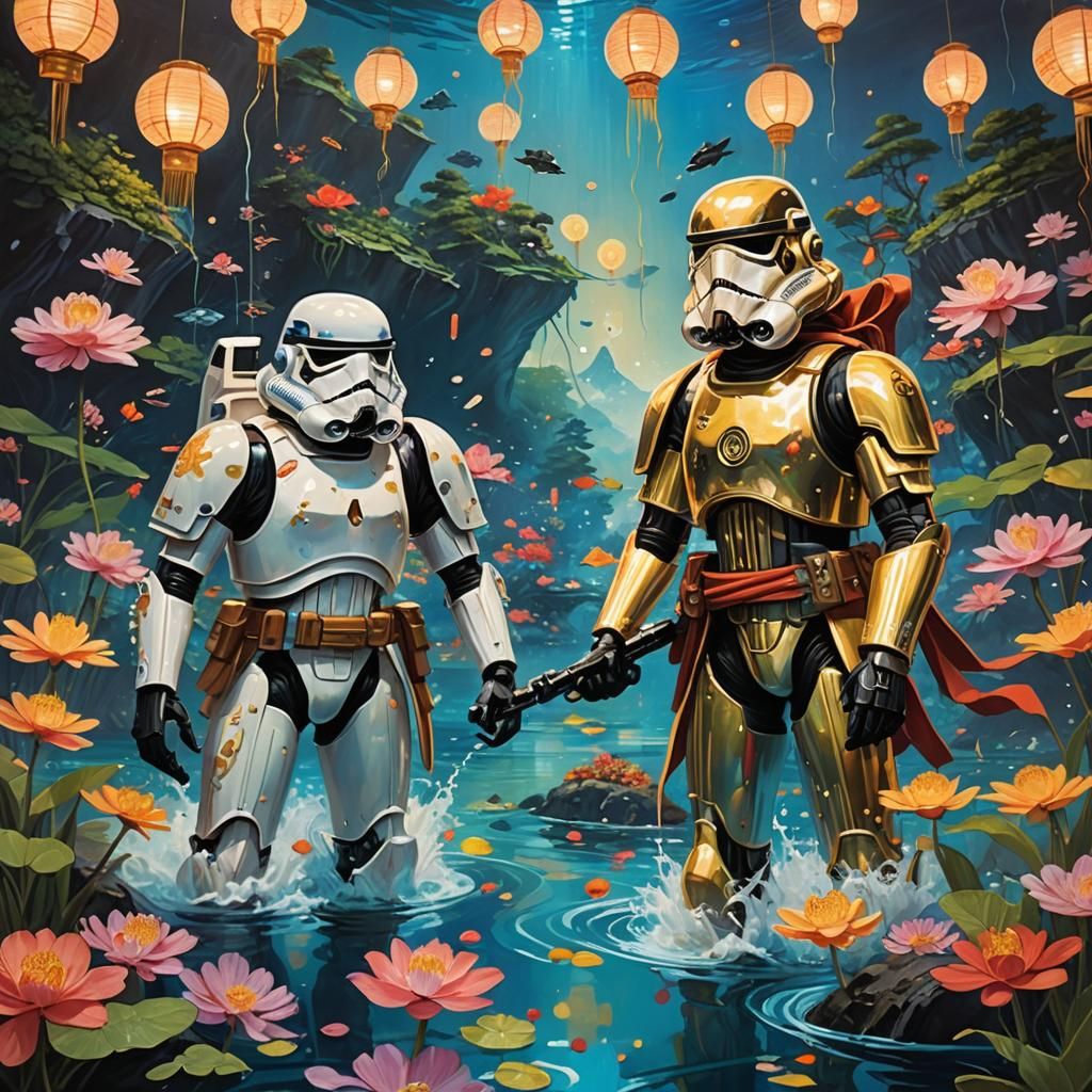 Aquatic Stormtroopers in Kimonos: Fantasy Concept Art
