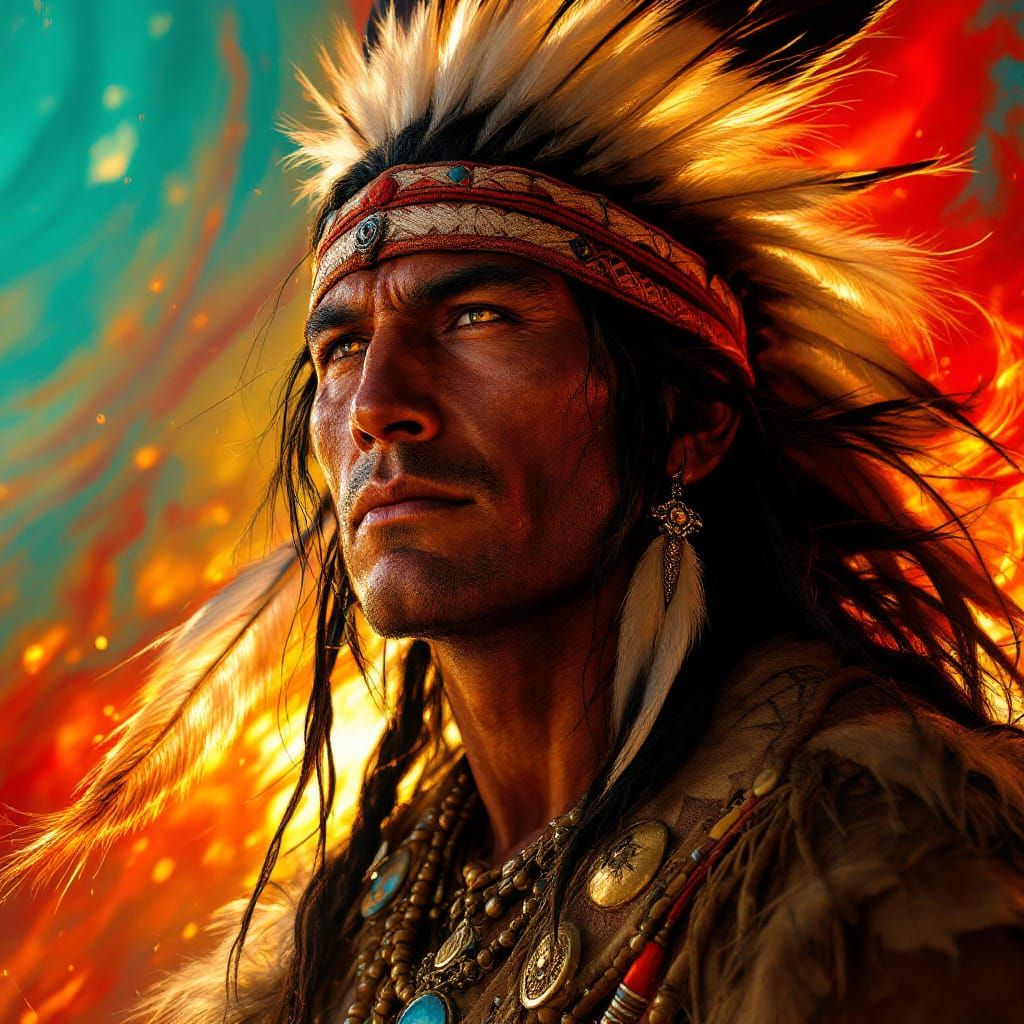 Geronimo, Apache Warrior: Hyperrealistic Portrait