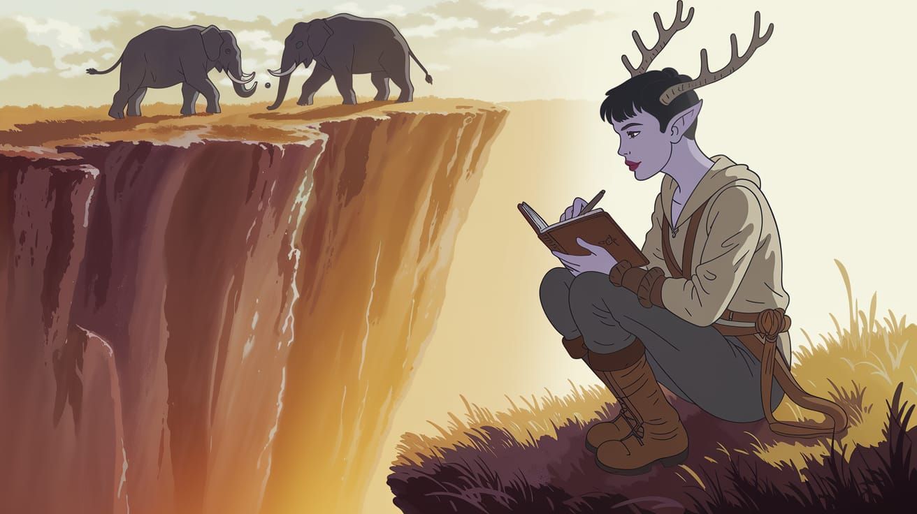 Tiefling Scribe at Bluff's Edge: 2D Animation Still