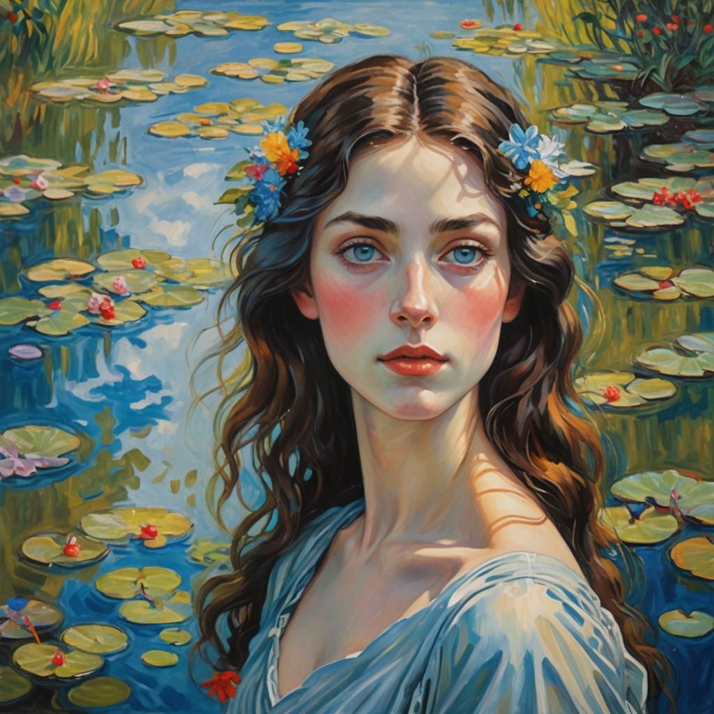 A mesmerizing and vibrant painting that masterfully blends t...