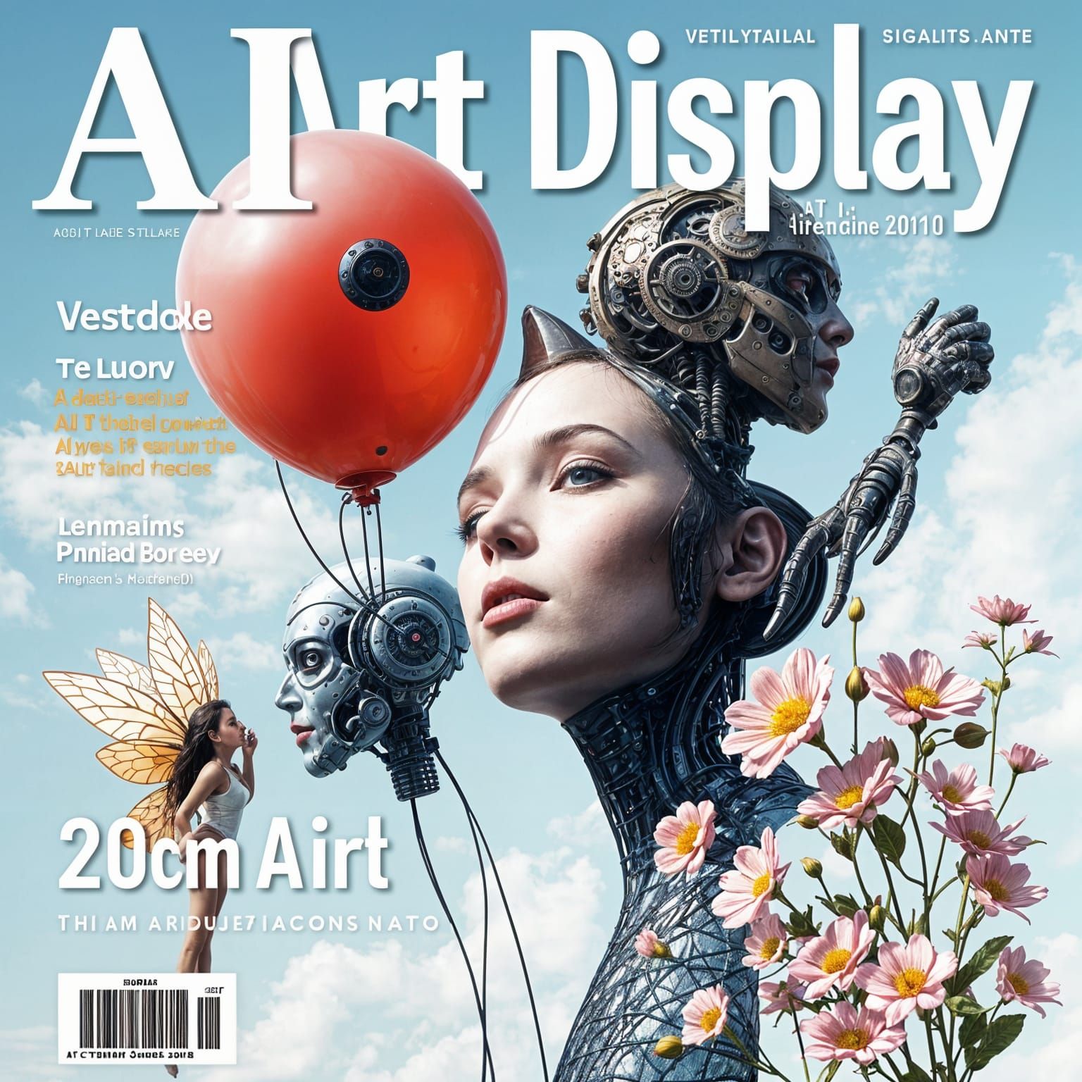 AI Art Display on Magazine Cover