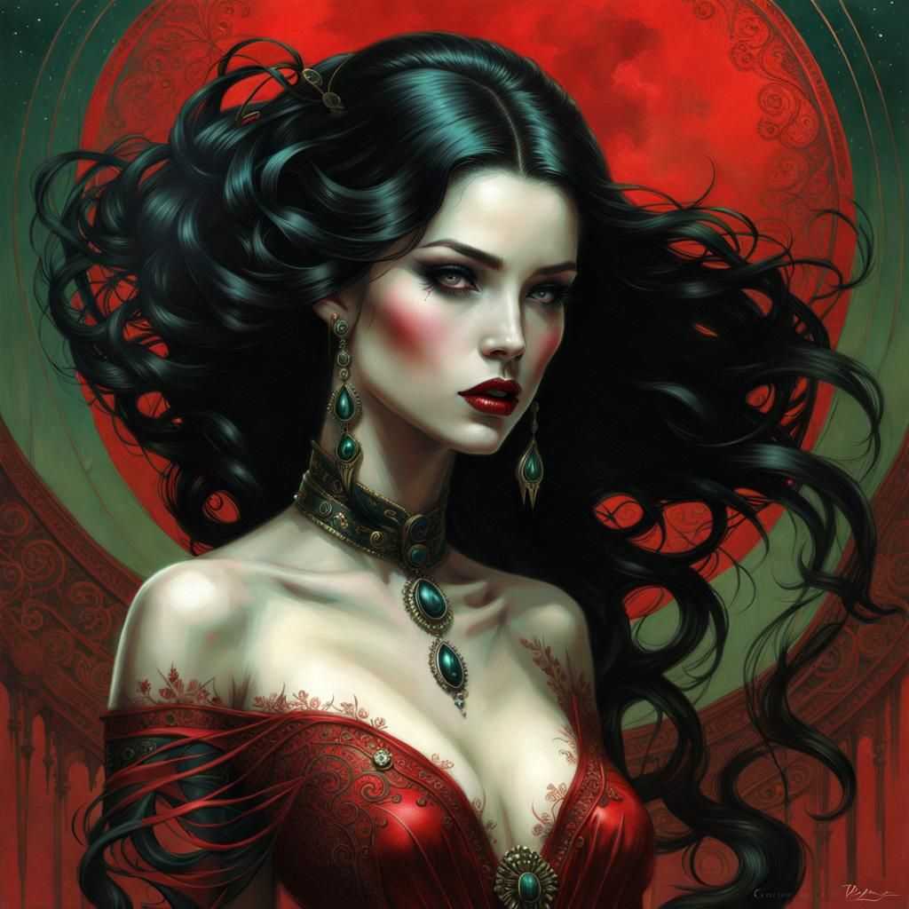 Romanian Vampire Woman in Latex Lingerie