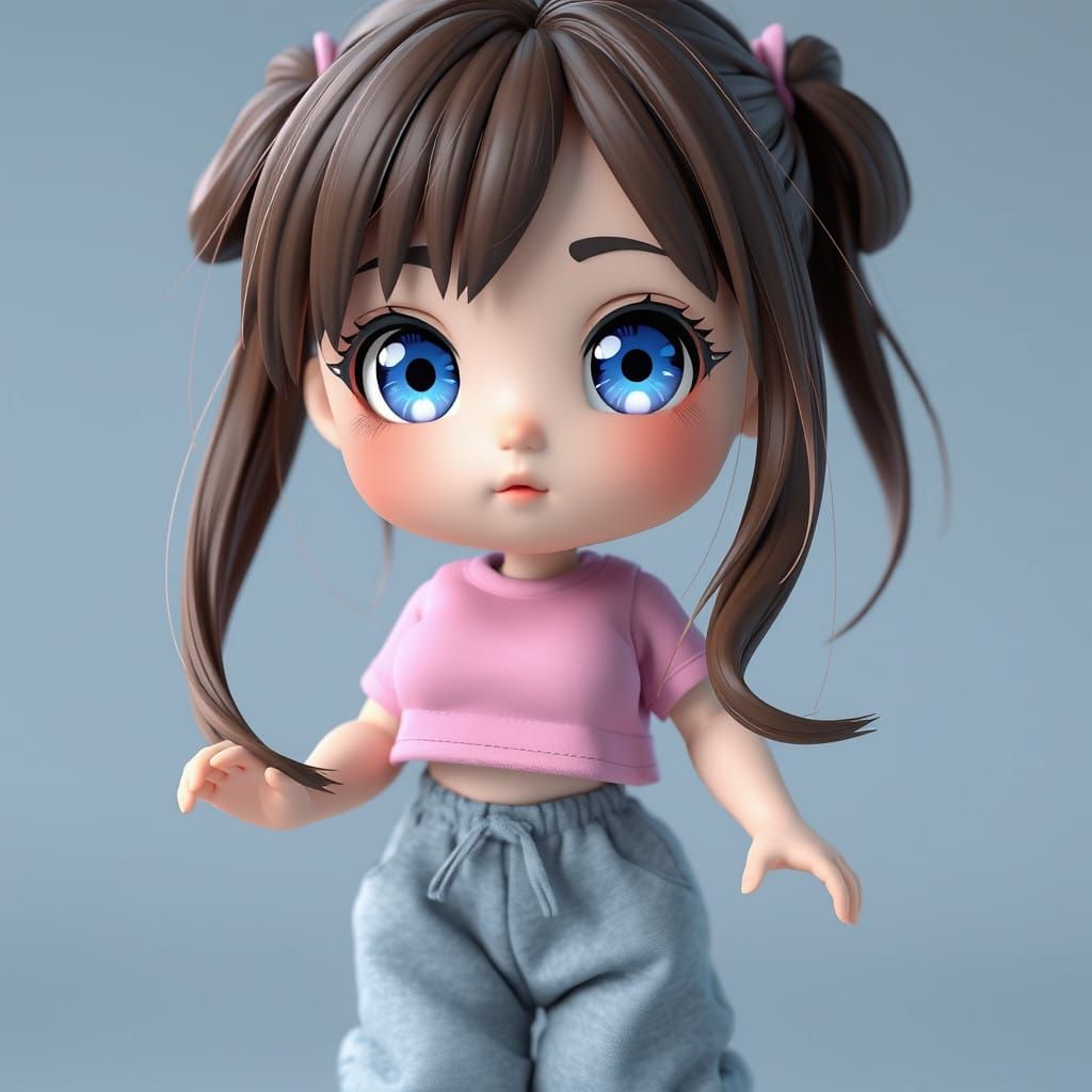 Anime Girl in Casual Chibi Pose