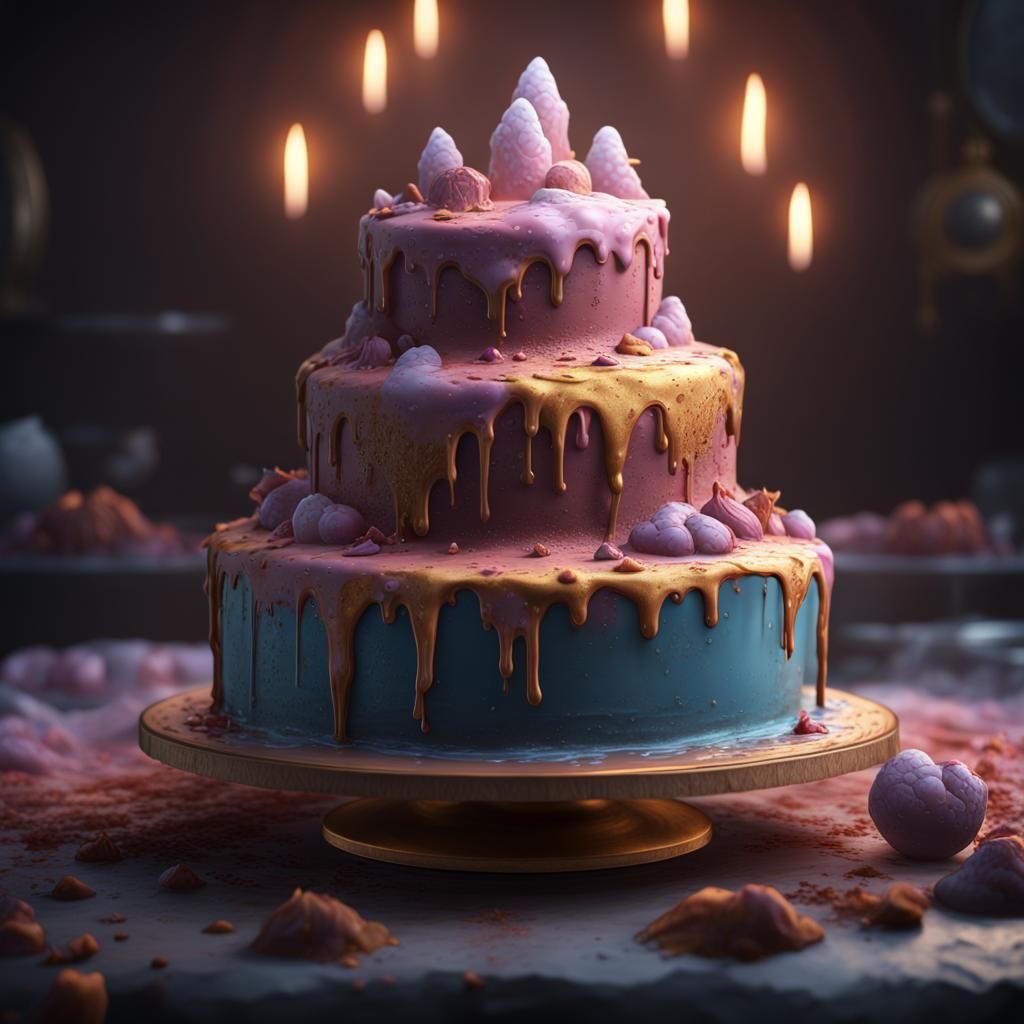 Fantastical Light Cake in Detailed Matte Painting