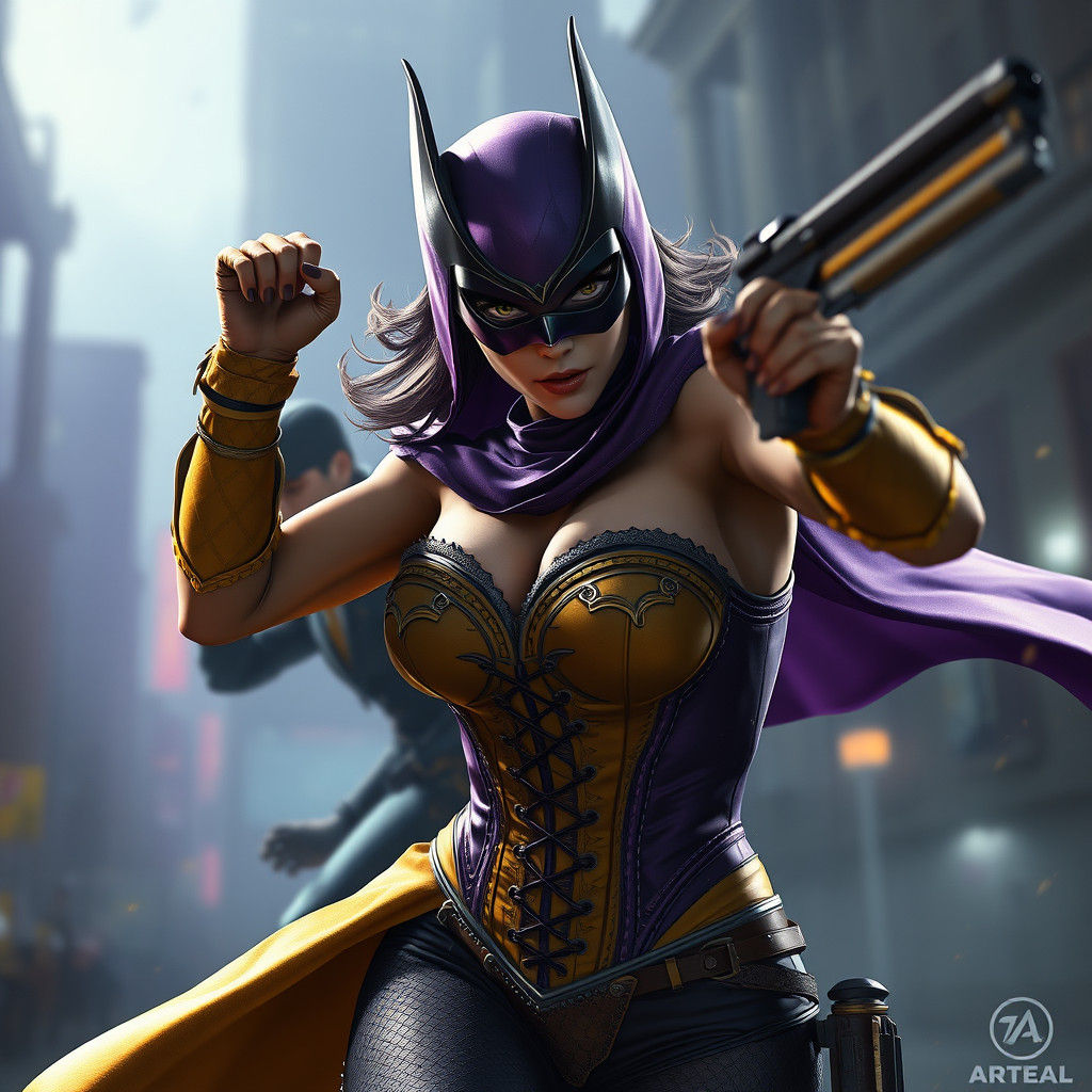Masked Superhero in Dark Fantasy Art Style
