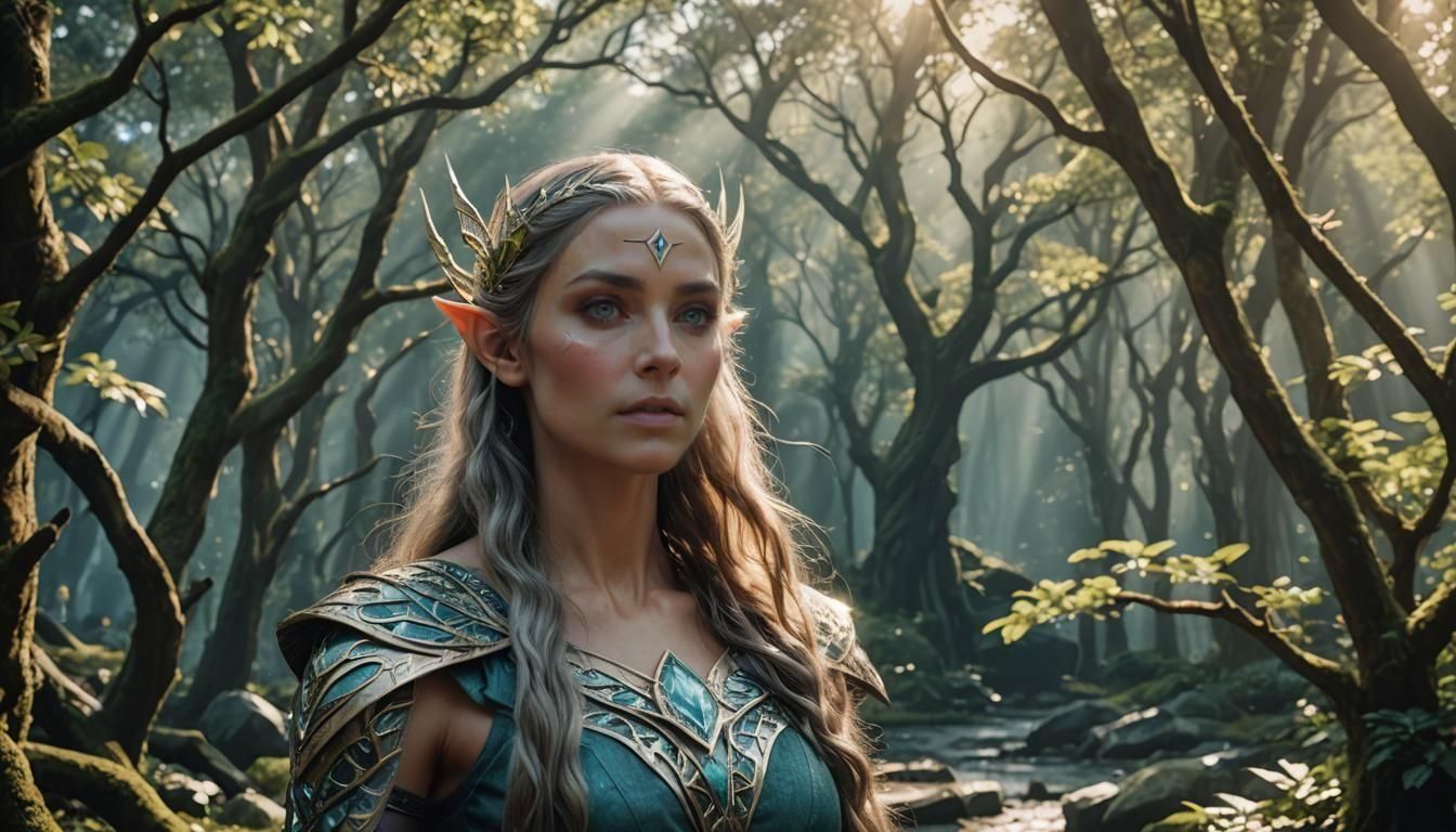 Stunning Elven Goddess in Cinematic Style