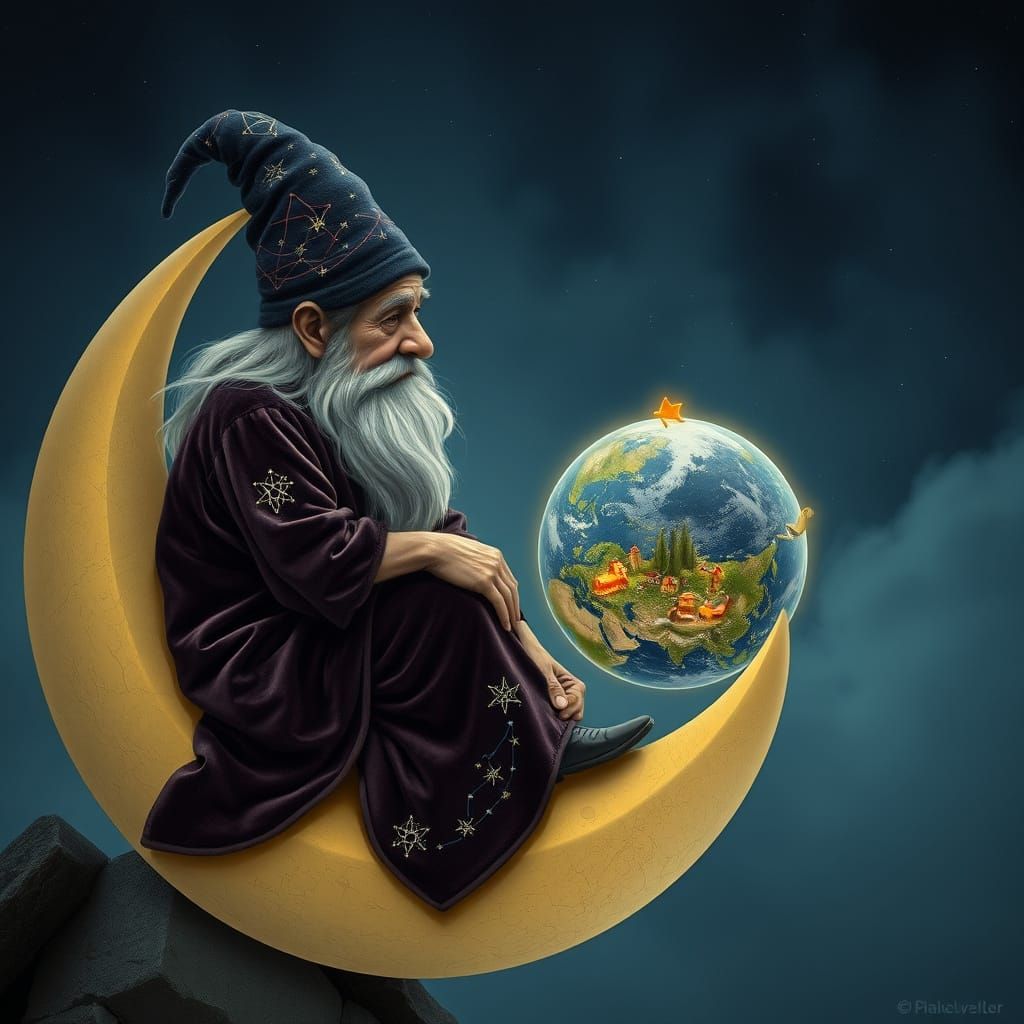 Gnome Amidst Celestial Wonder