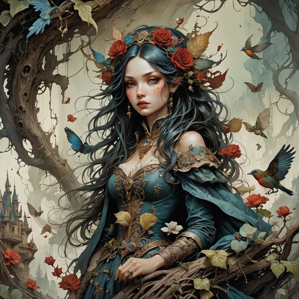 Surreal Fairytale Masterpiece in Maximalist Style