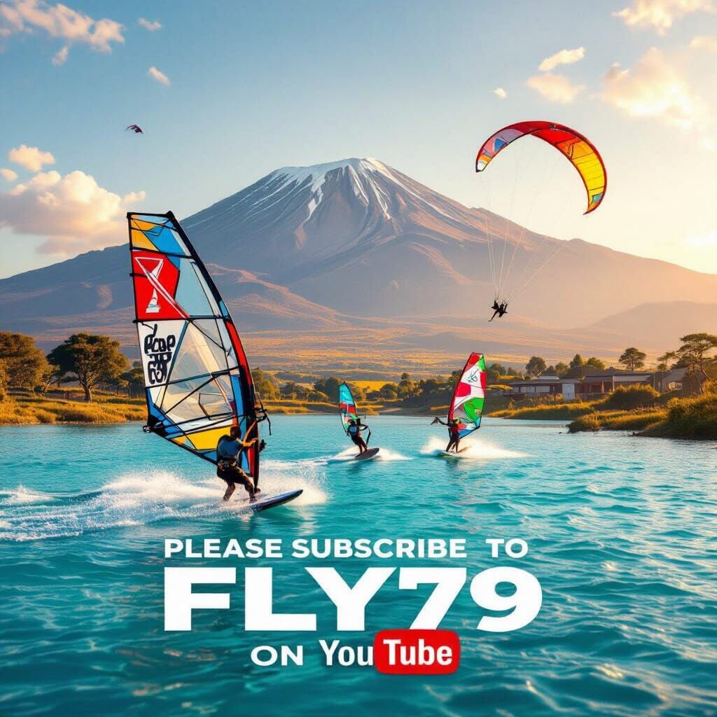 Kitesurfing on Lake Under Kilimanjaro: Subscribe to Fly79