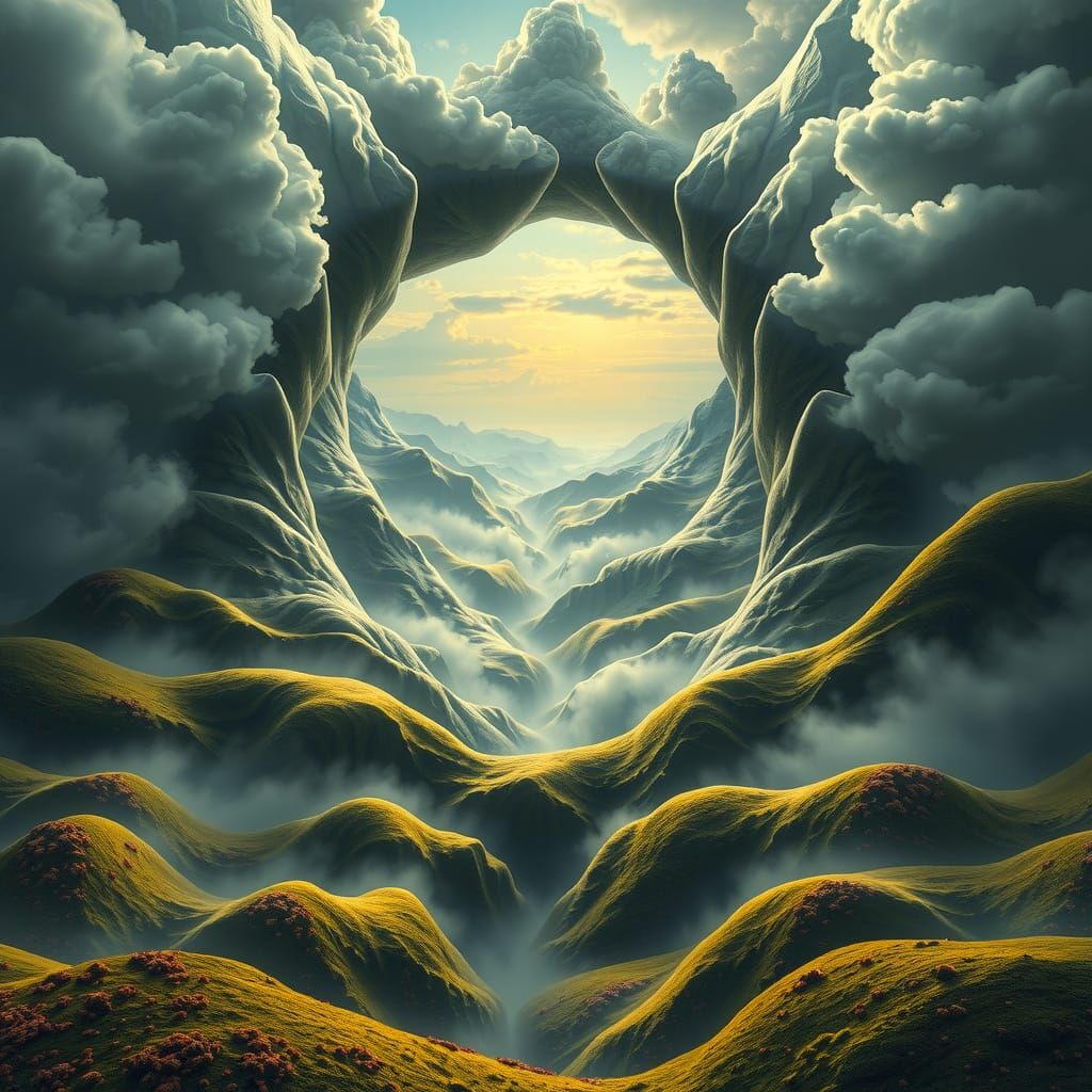 Surreal Infinity Landscape in Impossible Geometry