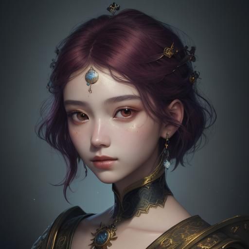 Enchanting Empress: Classical Oil Painting Portrait