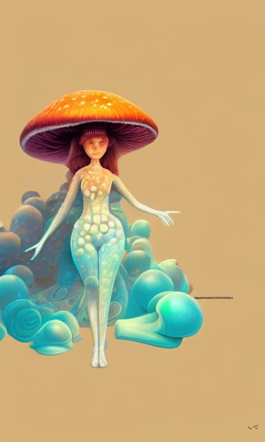 Mushroom Woman: Intricate Concept Art in 8k Resolution