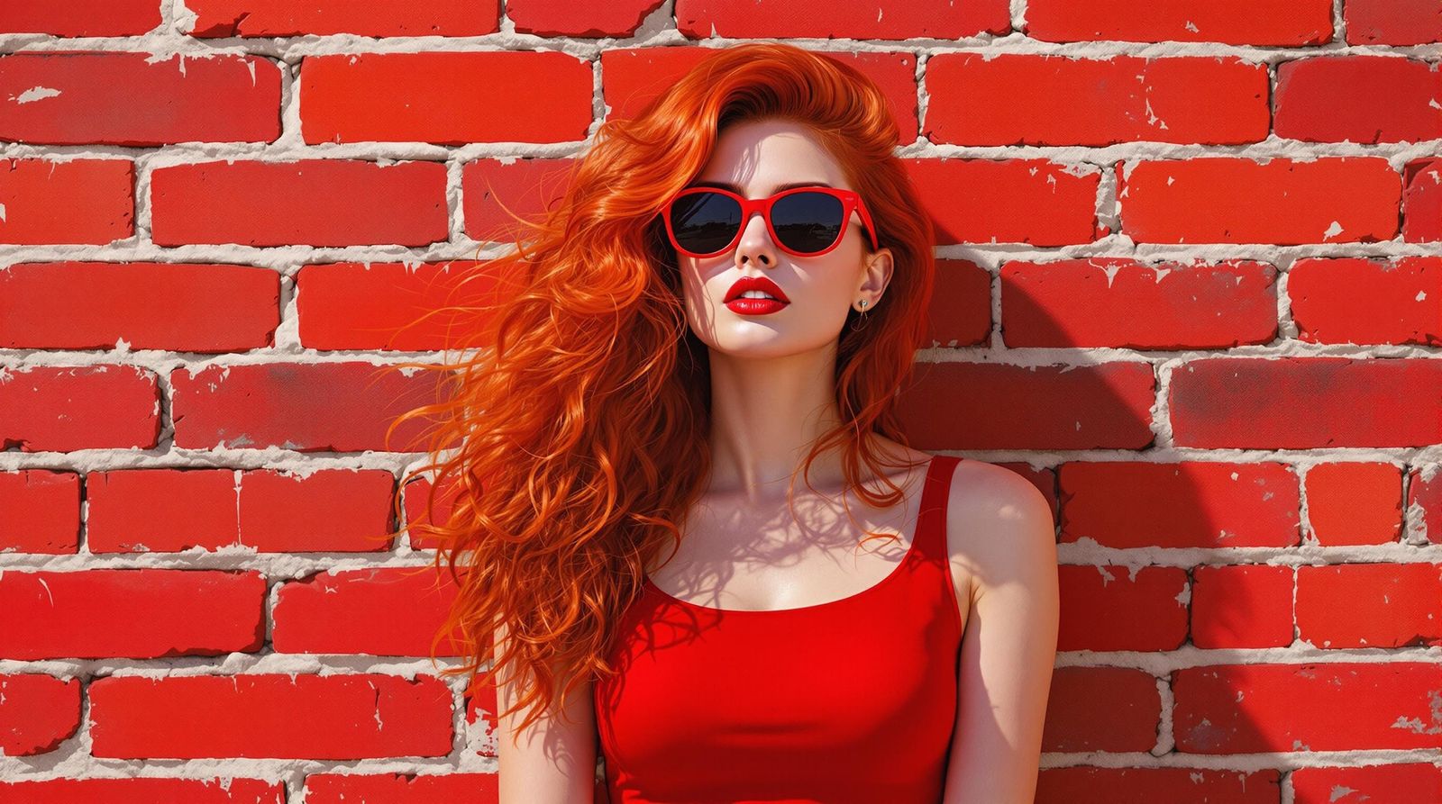 Gorgeous Redhead in Red Attire