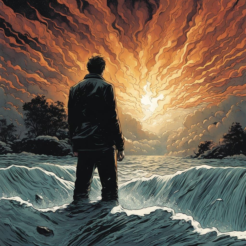 Comic Art: Man's Smile Emerges From Tears