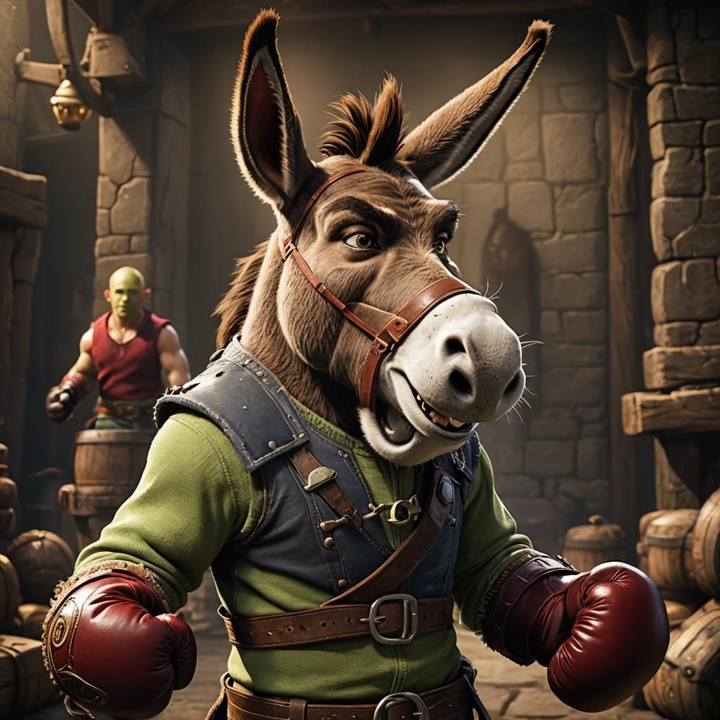 Angry Donkey from Shrek Ready to Punch
