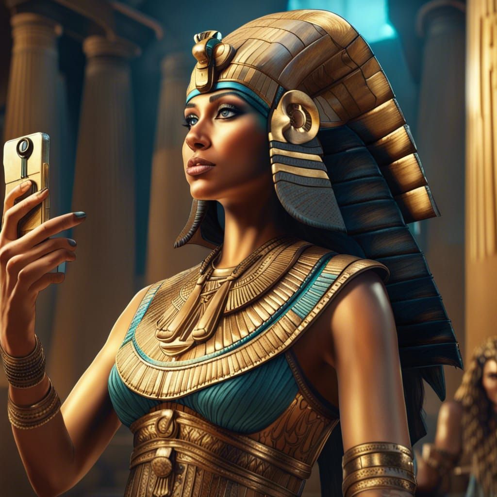 Cleopatra taking a selfie