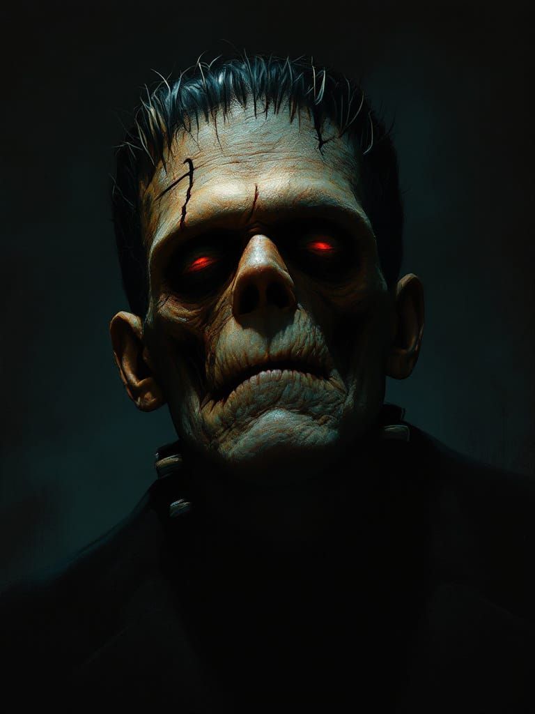Frankenstein Portrait with Dramatic Lighting